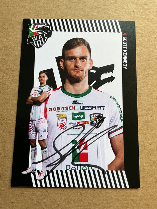 Scott Kennedy, Canada 🇨🇦 Wolfsberger AC 2023/24 hand signed