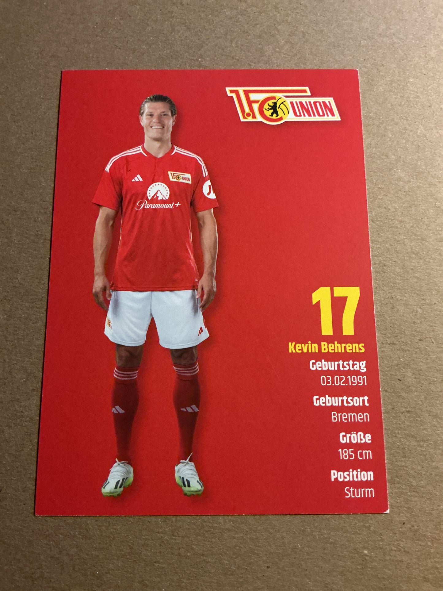 Kevin Behrens, Germany 🇩🇪 1.FC Union Berlin 2023/24 hand signed