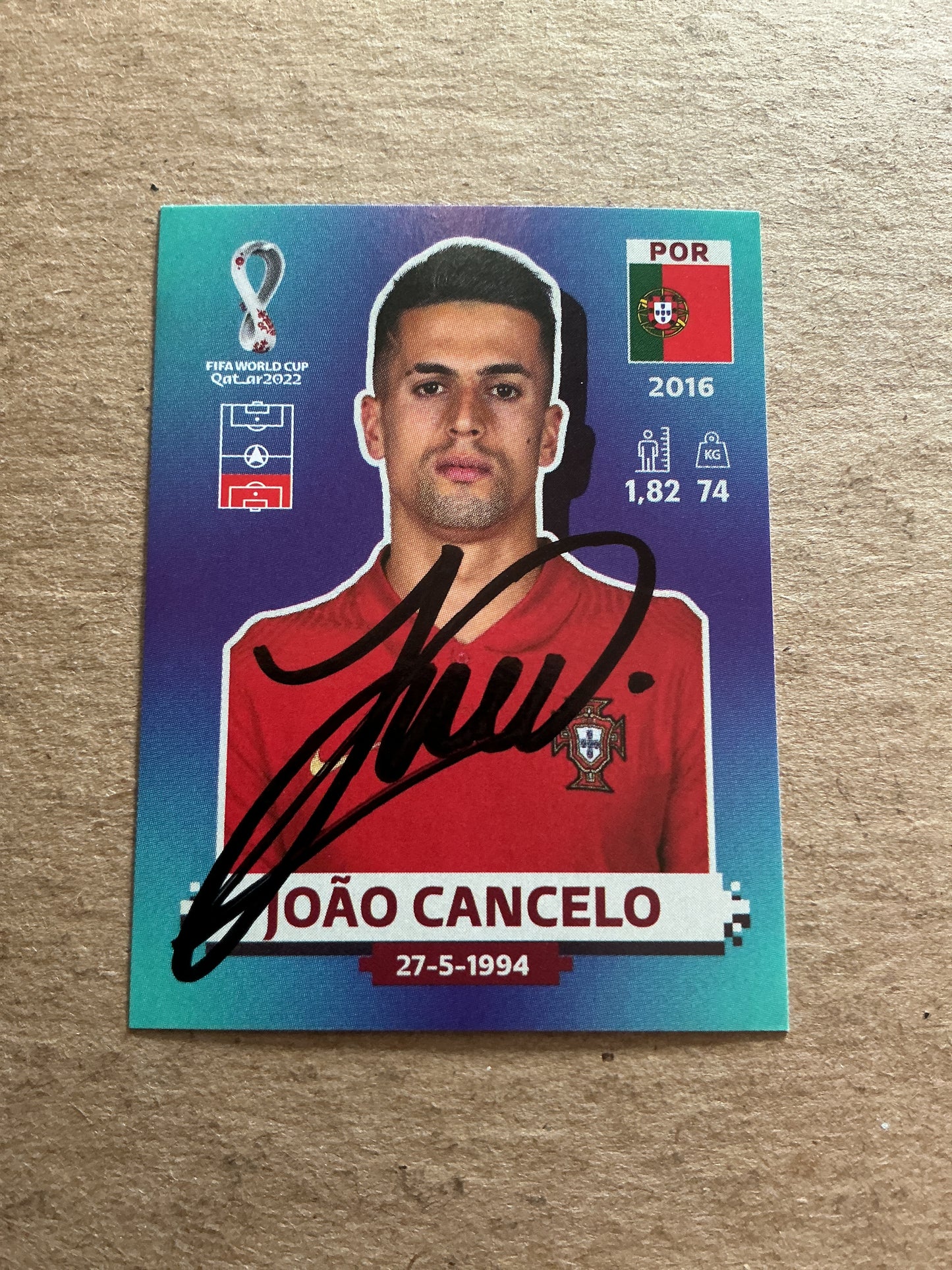 Joao Cancelo, Portugal 🇵🇹 FIFA World Cup 2022 Panini hand signed