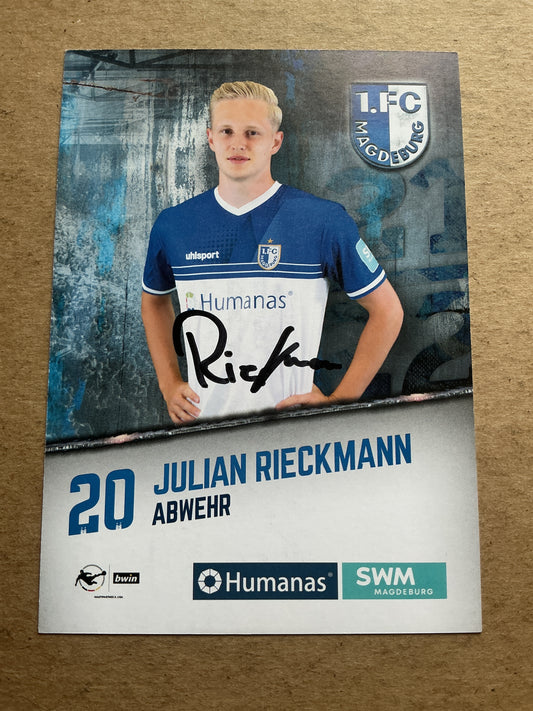 Julian Rieckmann, Germany 🇩🇪 1.FC Magdeburg 2021/22 hand signed
