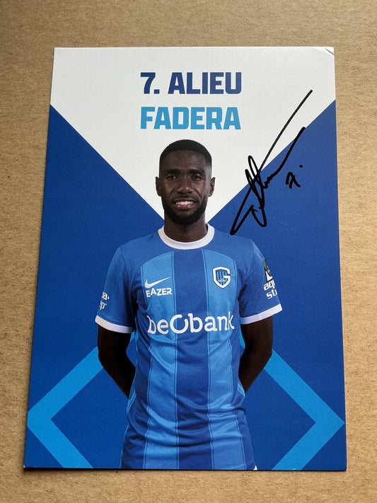 Alieu Fadera, Gambia 🇬🇲 KRC Genk 2023/24 hand signed