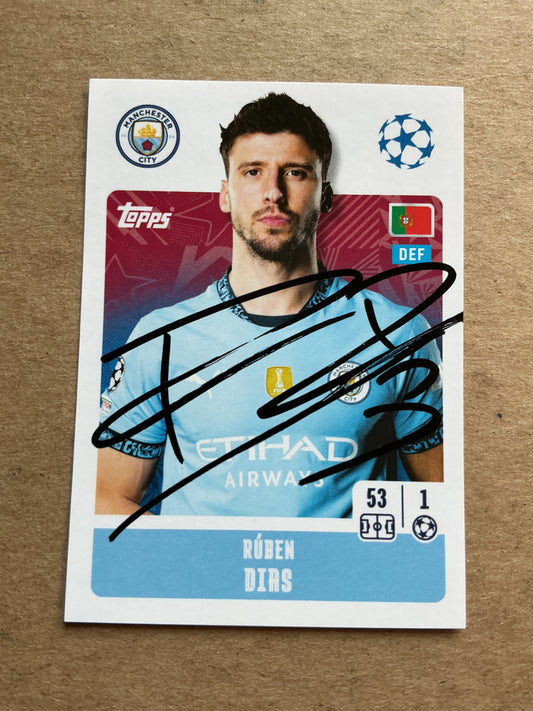 Ruben Dias, Portugal 🇵🇹 Manchester City 2024/25 Topps hand signed