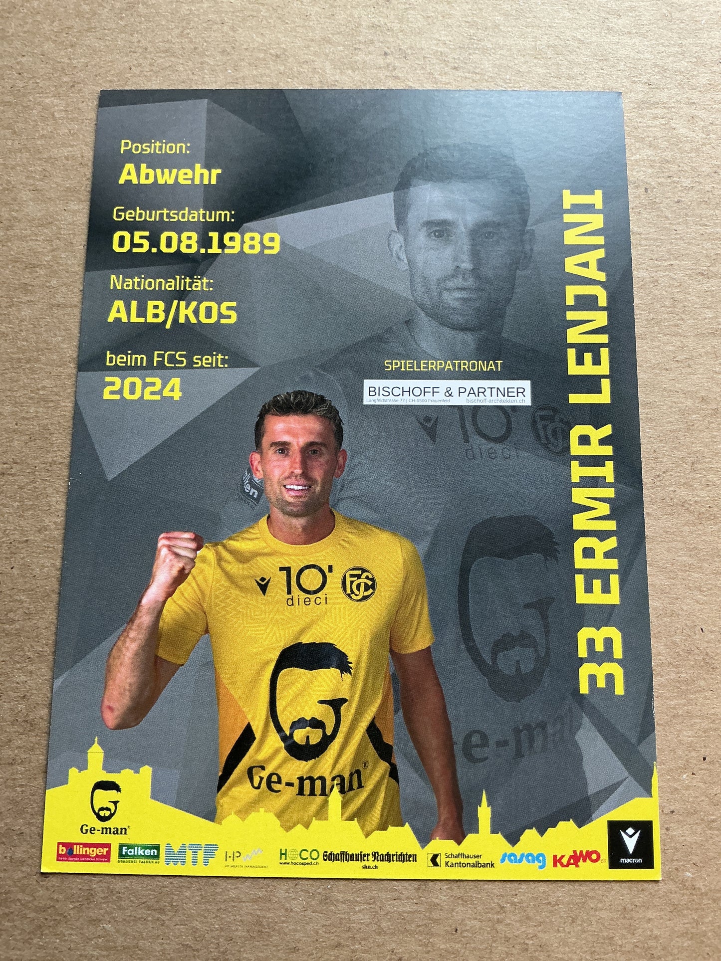 Emir Lenjani, Albania 🇦🇱 FC Schaffhausen 2024/25 hand signed