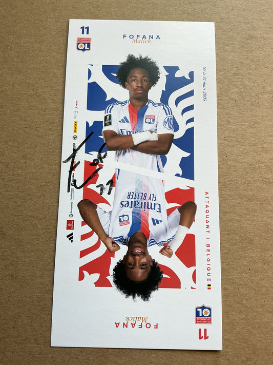Malick Fofana, Belgium 🇧🇪 Olympique Lyon 2024/25 hand signed