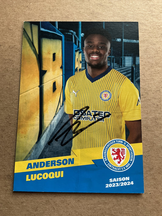 Anderson Lucoqui, Angola 🇦🇴 Eintracht Braunschweig 2023/24 hand signed