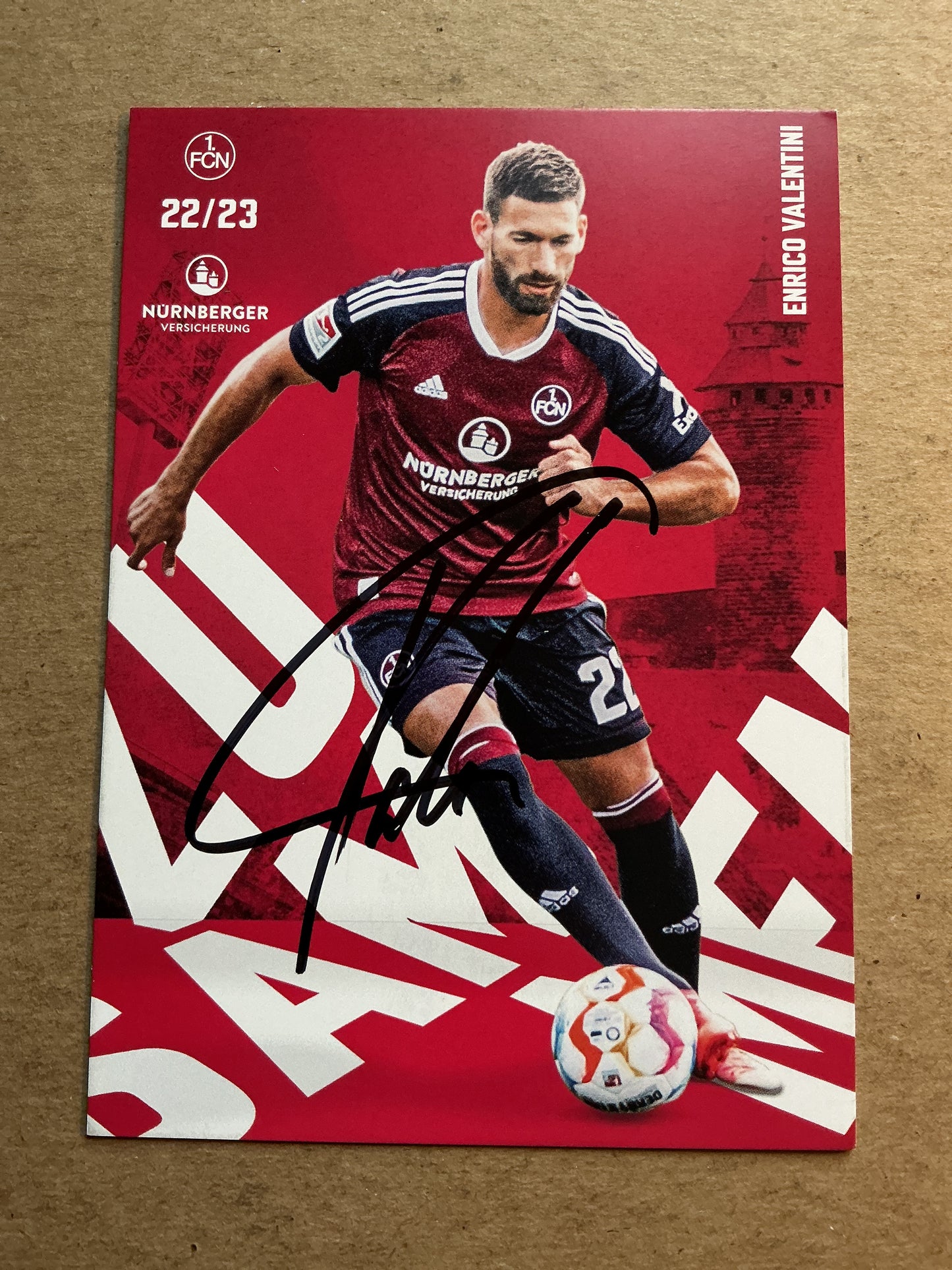 Enrico Valentini, Germany 🇩🇪 1.FC Nürnberg 2022/23 hand signed
