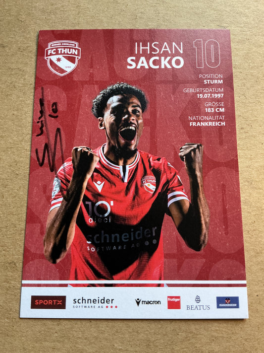 Ihsan Sacko, France 🇫🇷 FC Thun 2023/24 hand signed