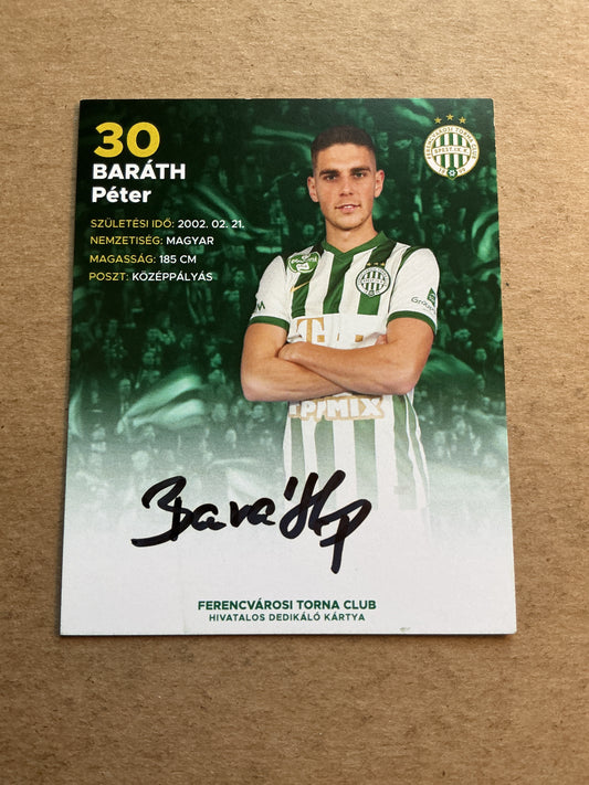 Péter Baráth, Hungary 🇭🇺 Ferencváros 2022/23 hand signed