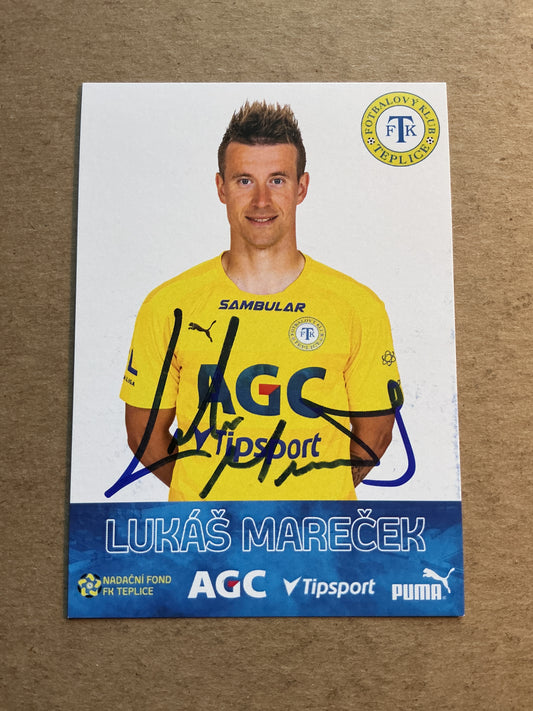 Lukáš Mareček, Czech Republic 🇨🇿 FK Teplice 2022/23 hand signed