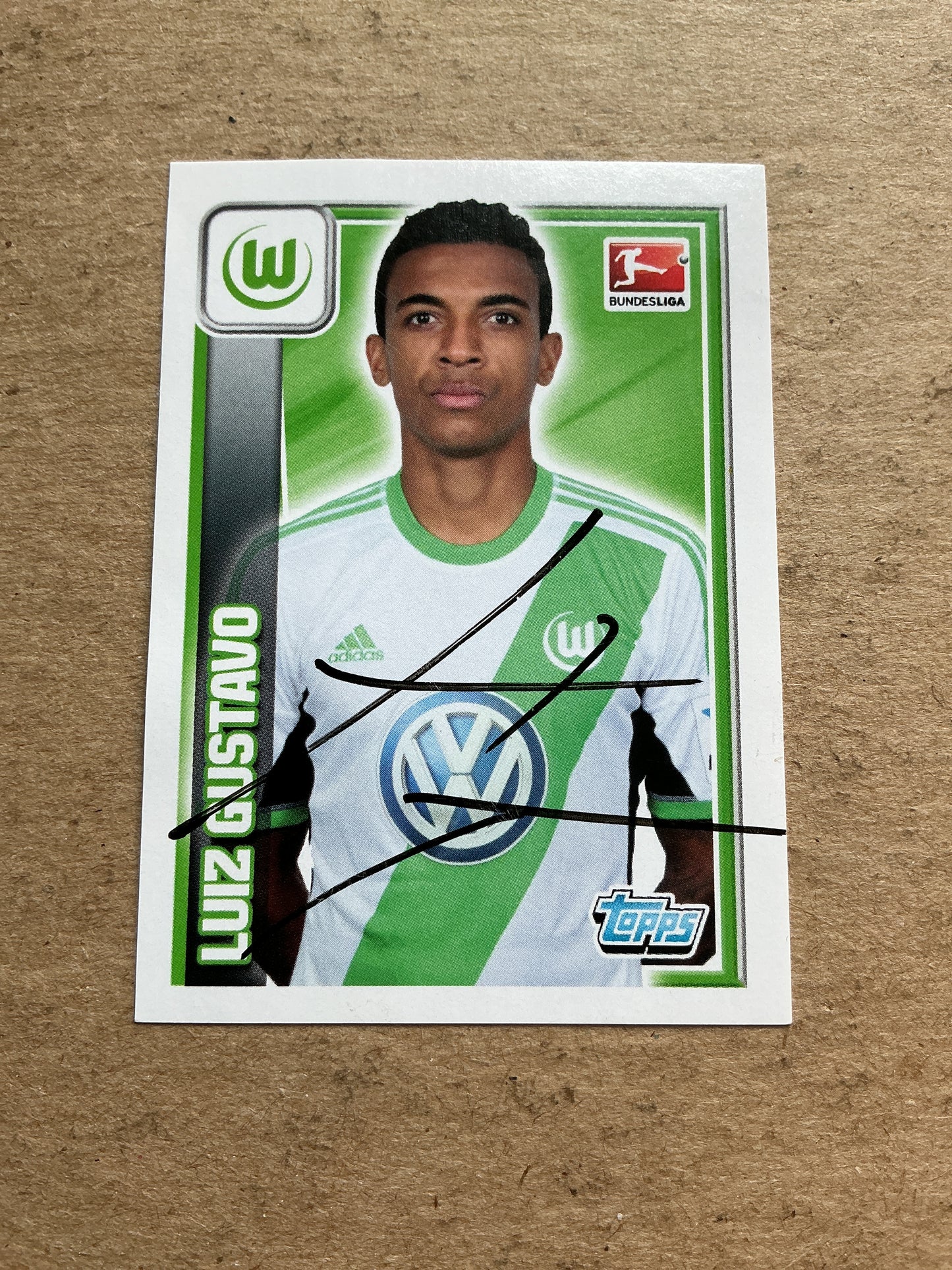 Luiz Gustavo, Brazil 🇧🇷 VfL Wolfsburg 2013/14 Topps hand signed