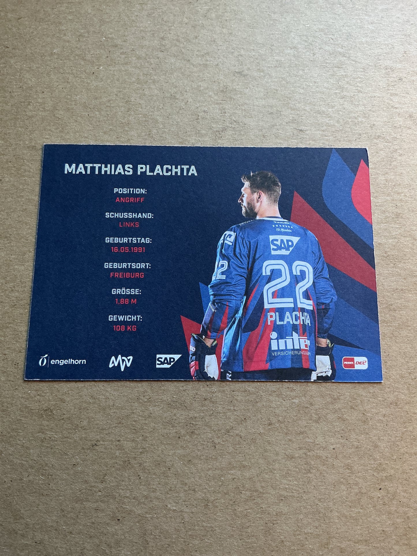 Matthias Plachta, Germany 🇩🇪 Adler Mannheim 2024/25 hand signed