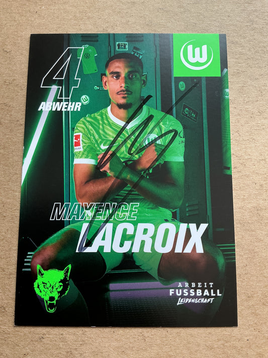 Maxence Lacroix, France 🇫🇷 VfL Wolfsburg 2021/22 hand signed