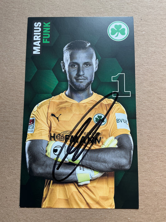 Marius Funk, Germany 🇩🇪 SpVgg Greuther Fürth 2020/21 hand signed
