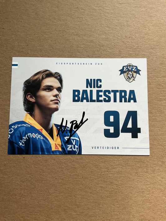 Nic Balestra, Switzerland 🇨🇭 EV Zug 2024/25 hand signed