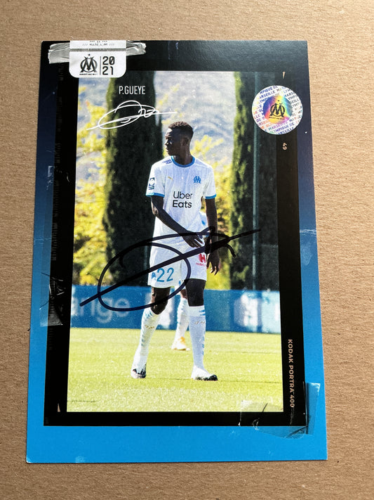 Pape Gueye, Senegal 🇸🇳 Olympique Marseille 2020/21 hand signed