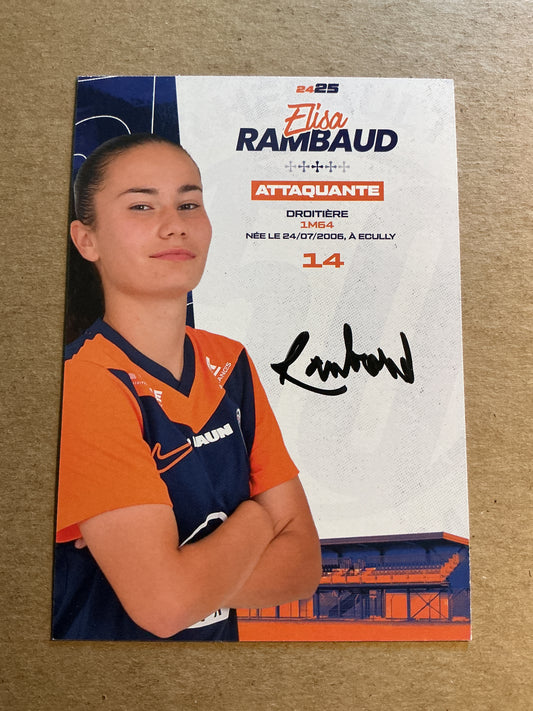 Elisa Rambaud, France 🇫🇷 Montpellier HSC 2024/25 hand signed