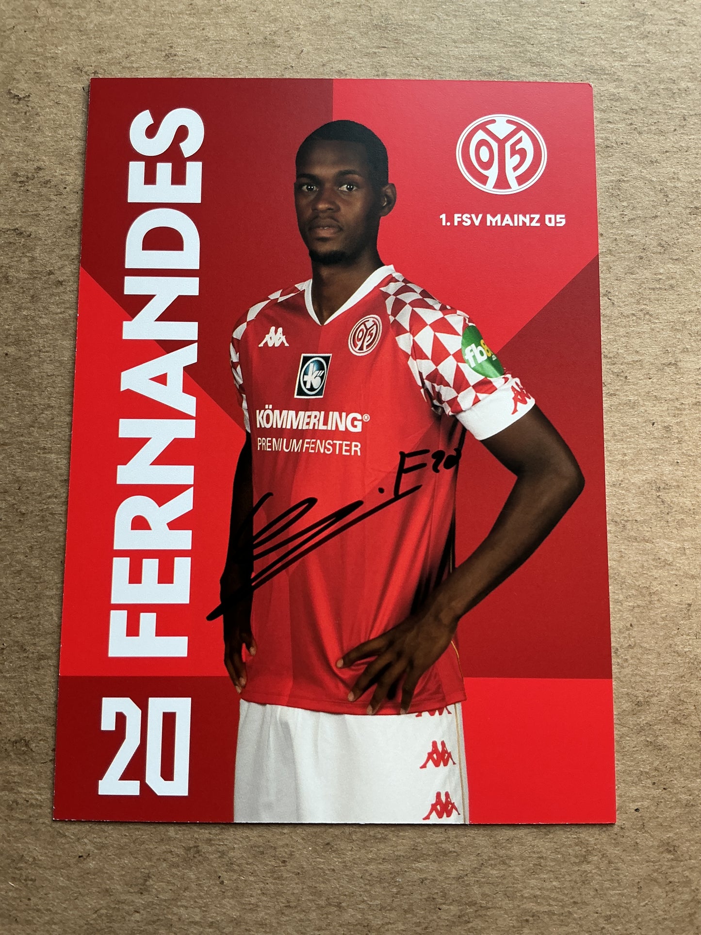 Edmilson Fernandes, Switzerland 🇨🇭 FSV Mainz 05 2020/21 hand signed