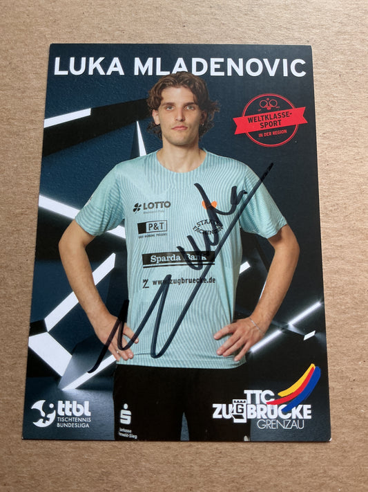 Luka Mladenovic, Luxemburg 🇱🇺 Table Tennis Summer Olympics 2024 hand signed