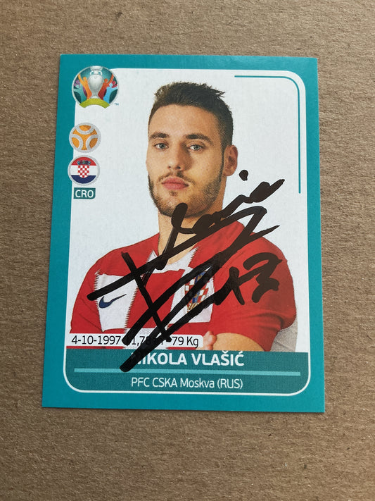 Nikola Vlašić, Croatia 🇭🇷 UEFA Euro 2020 Panini hand signed
