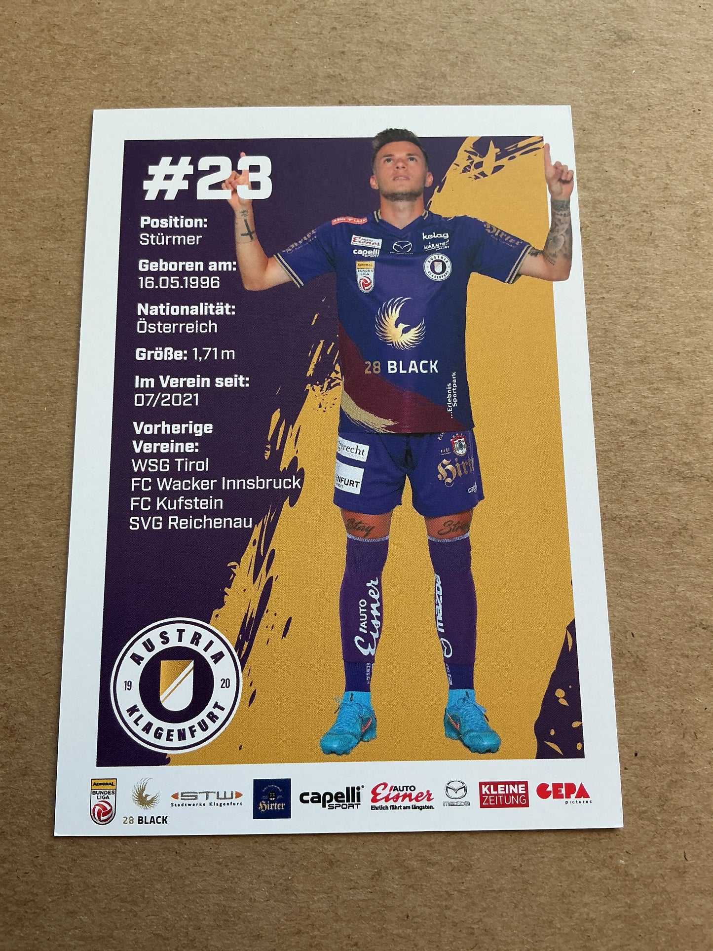 Florian Rieder, Austria 🇦🇹 Austria Klagenfurt 2022/23 hand signed