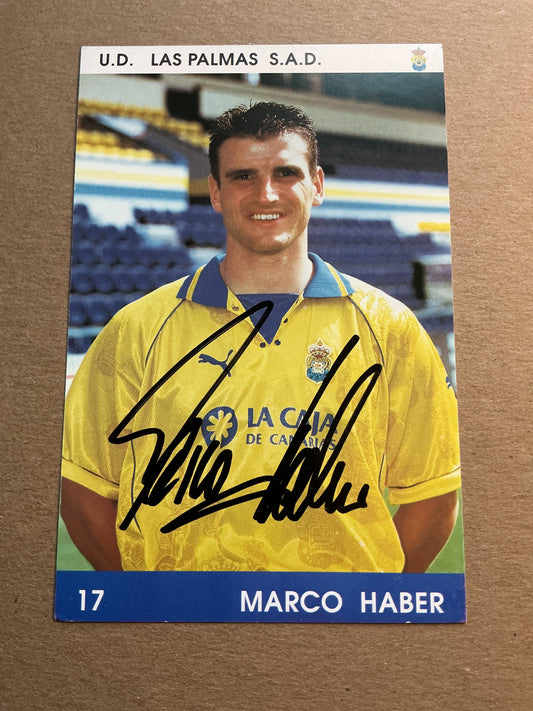Marco Haber, Germany 🇩🇪 UD Las Palmas 1999/00 hand signed
