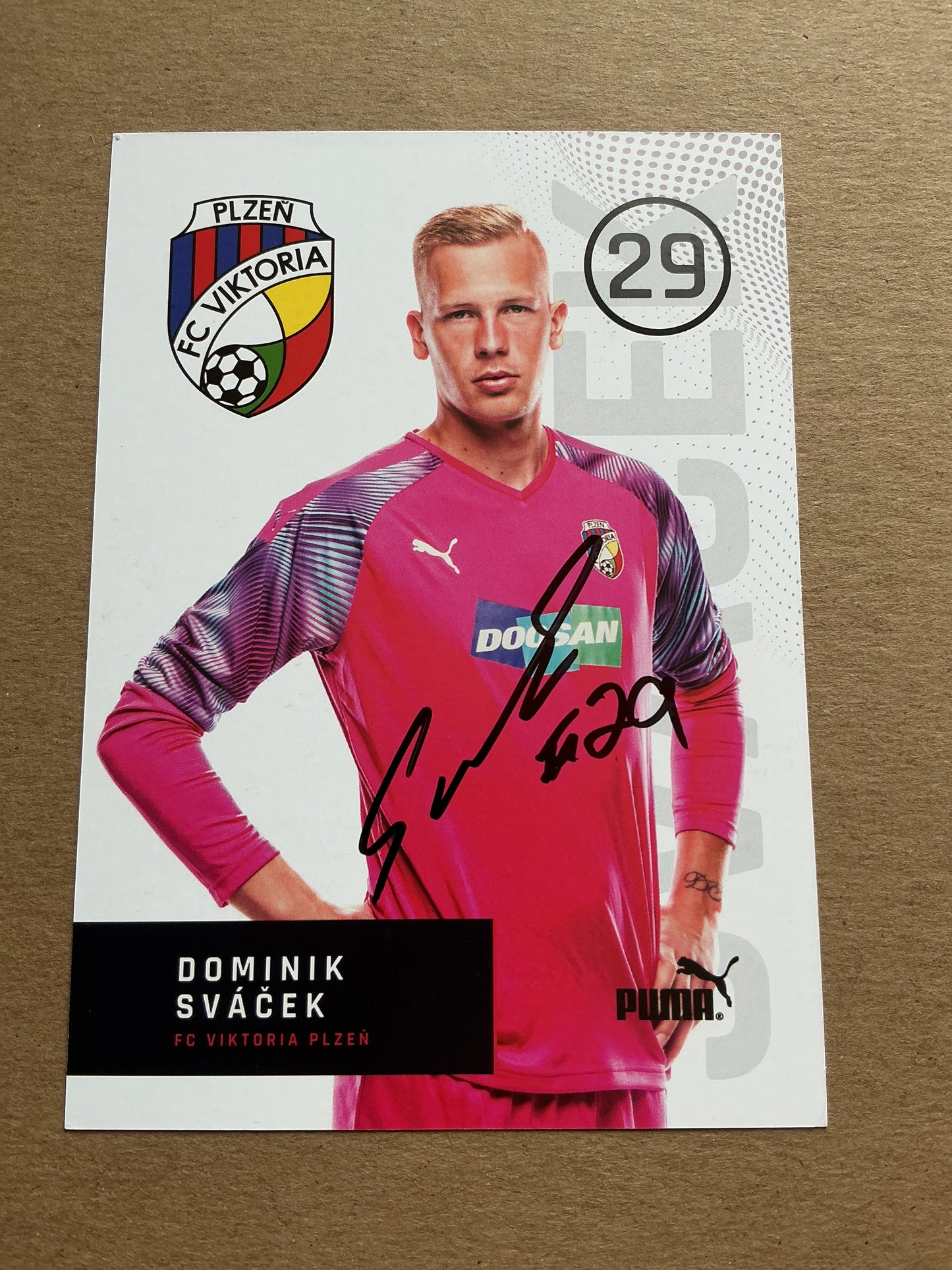 Dominik Sváček, Czech Republic 🇨🇿 FC Viktoria Plzeň 2019/20 hand signed