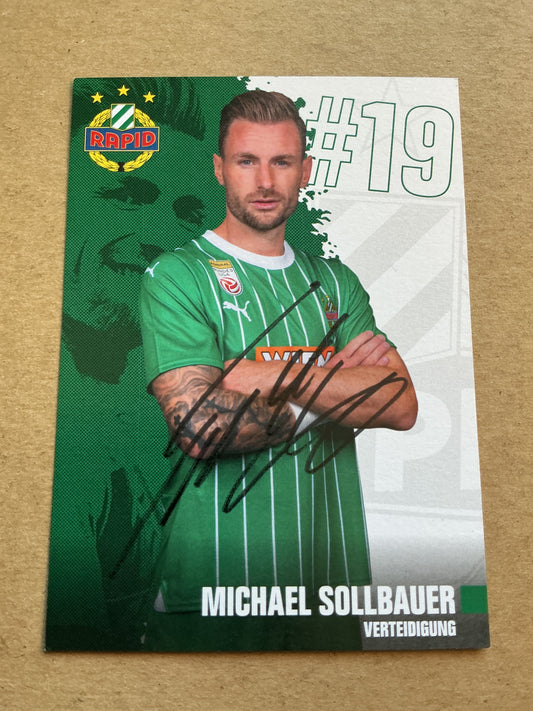 Michael Sollbauer, Austria 🇦🇹 SK Rapid Wien 2023/24 hand signed