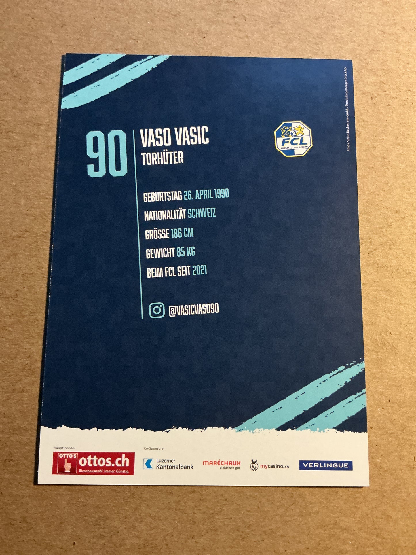 Vaso Vasic, Switzerland 🇨🇭 FC Luzern 2022/23 hand signed