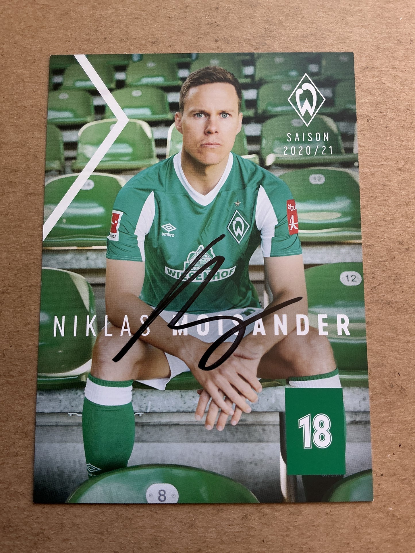 Niklas Moisander, Finland 🇫🇮 SV Werder Bremen 2020/21 hand signed