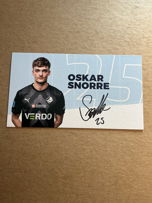 Oskar Snorre, Denmark 🇩🇰 Randers FC 2023/24 hand signed