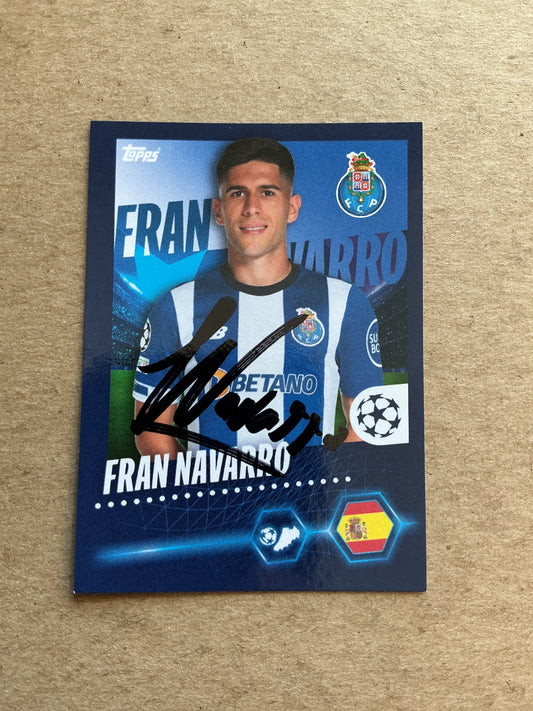 Fran Navarro, Spain 🇪🇸 FC Porto 2023/24 Topps hand signed
