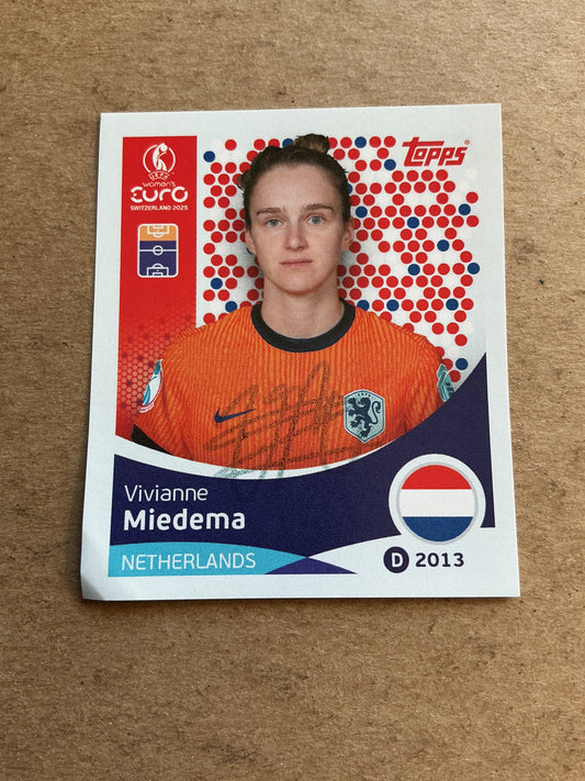 Vivianne Miedema, Netherlands 🇳🇱 UEFA Women’s Euro Cup 2025 Topps hand signed
