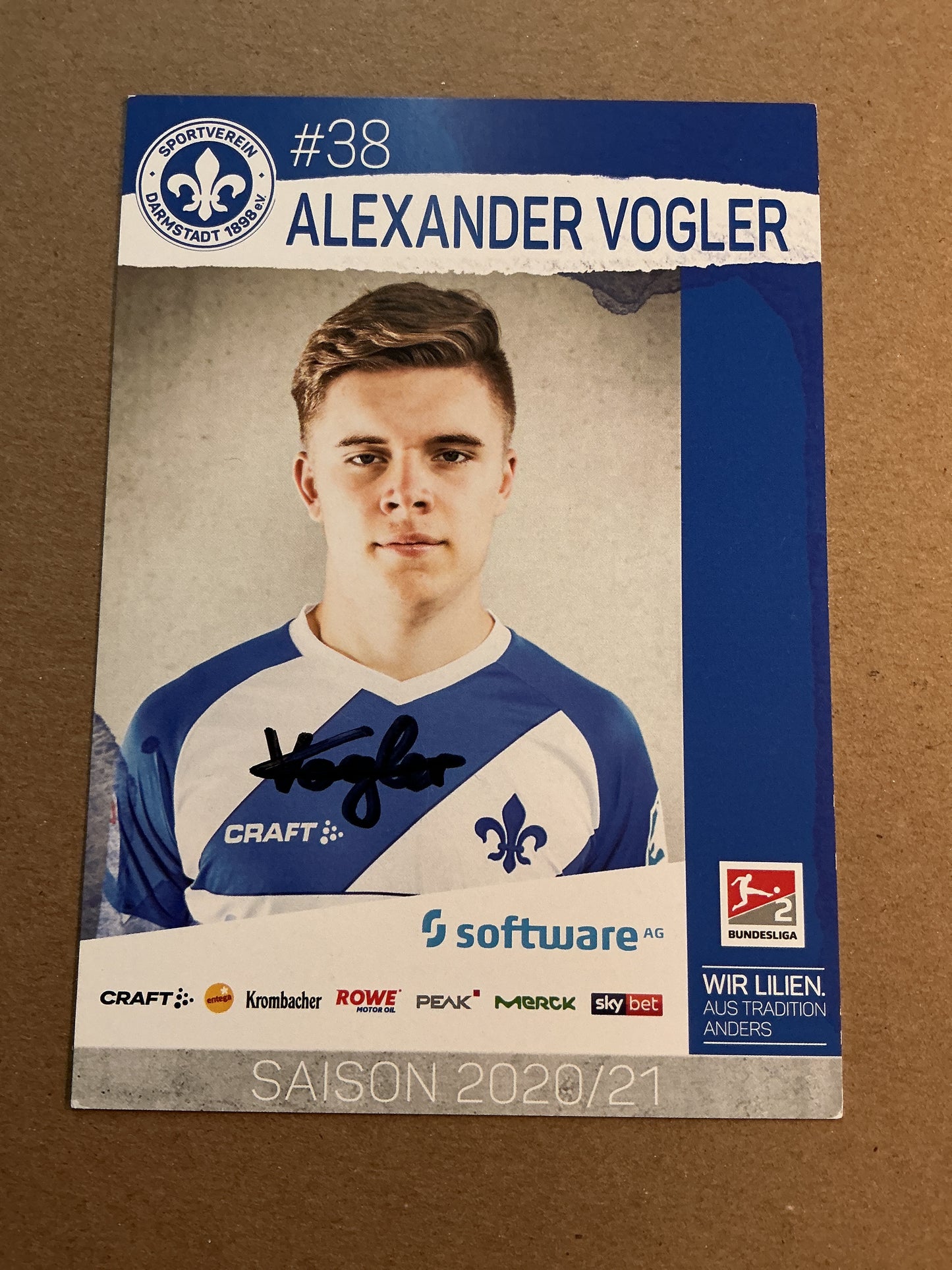 Alexander Vogler, Germany 🇩🇪 SV Darmstadt 98 2020/21 hand signed