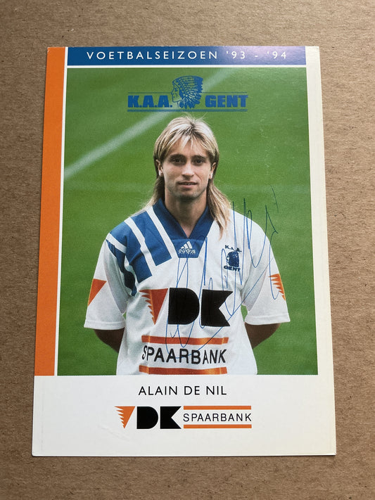 Alain De Nil, Belgium 🇧🇪 KAA Gent 1993/94 hand signed