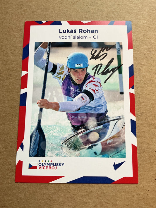 Lukas Rohan, Czech Republic 🇨🇿 Canoeing Summer Olympics 2024 hand signed