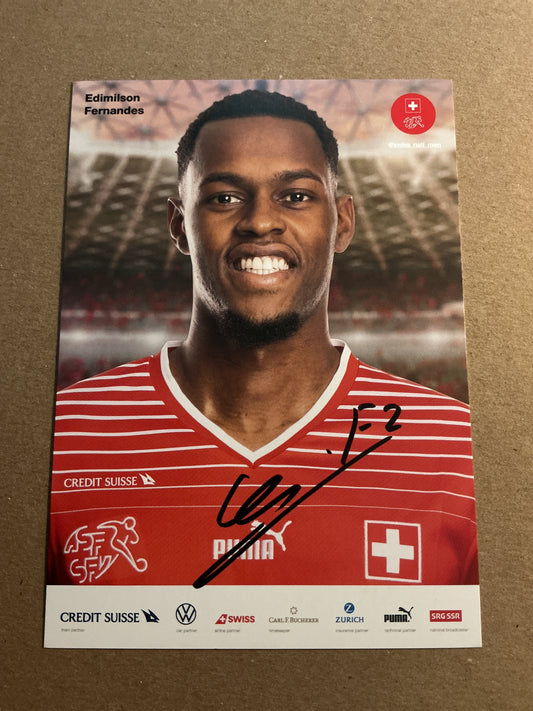 Edmilson Fernandes, Switzerland 🇨🇭FIFA World Cup 2022  hand signed