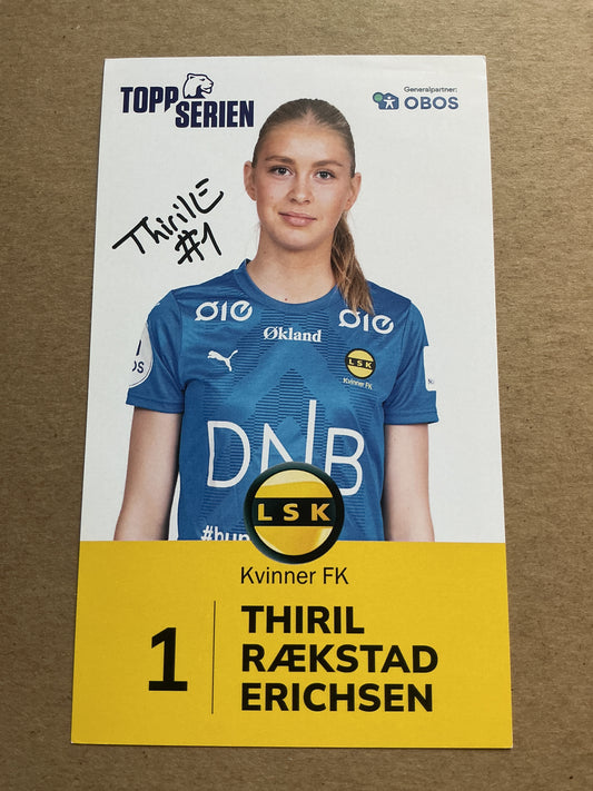 Thiril Erichsen, Norway 🇳🇴 Lillestrøm SK 2023/24 hand signed