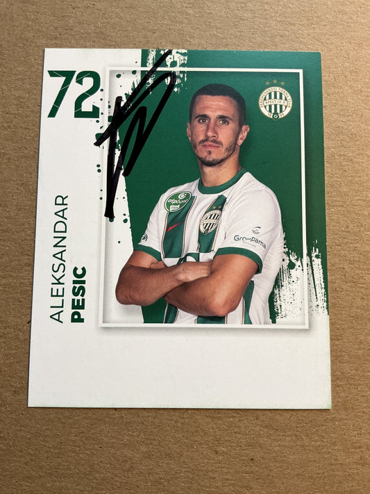 Aleksandar Pesic, Serbia 🇷🇸 Ferencváros TC 2023/24 hand signed