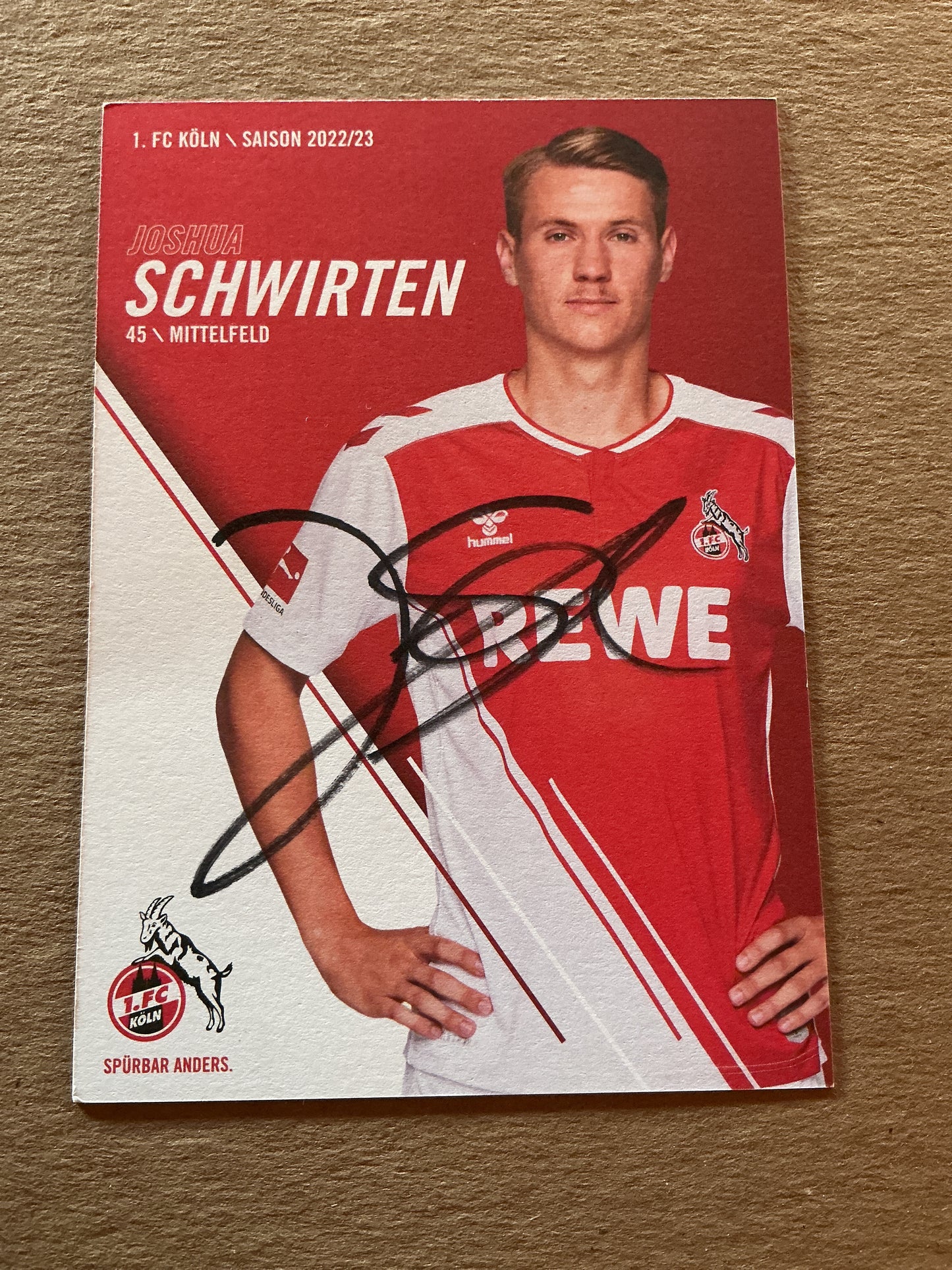 Joshua Schwirten, Germany 🇩🇪 1.FC Köln 2022/23 hand signed