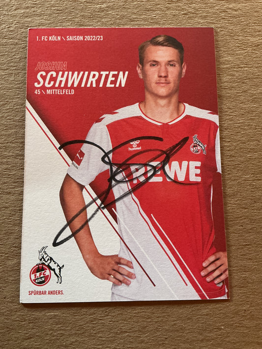 Joshua Schwirten, Germany 🇩🇪 1.FC Köln 2022/23 hand signed