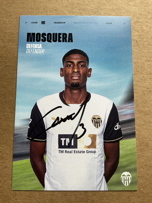 Cristhian Mosquera, Spain 🇪🇸 Valencia CF 2024/25 hand signed