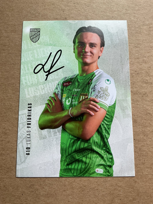 Lukas Fridrikas, Austria 🇦🇹 SC Austria Lustenau 2023/24 hand signed