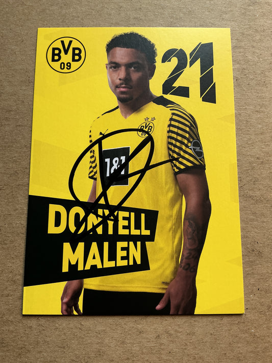 Donyell Malen, Netherlands 🇳🇱 Borussia Dortmund 2021/22 hand signed