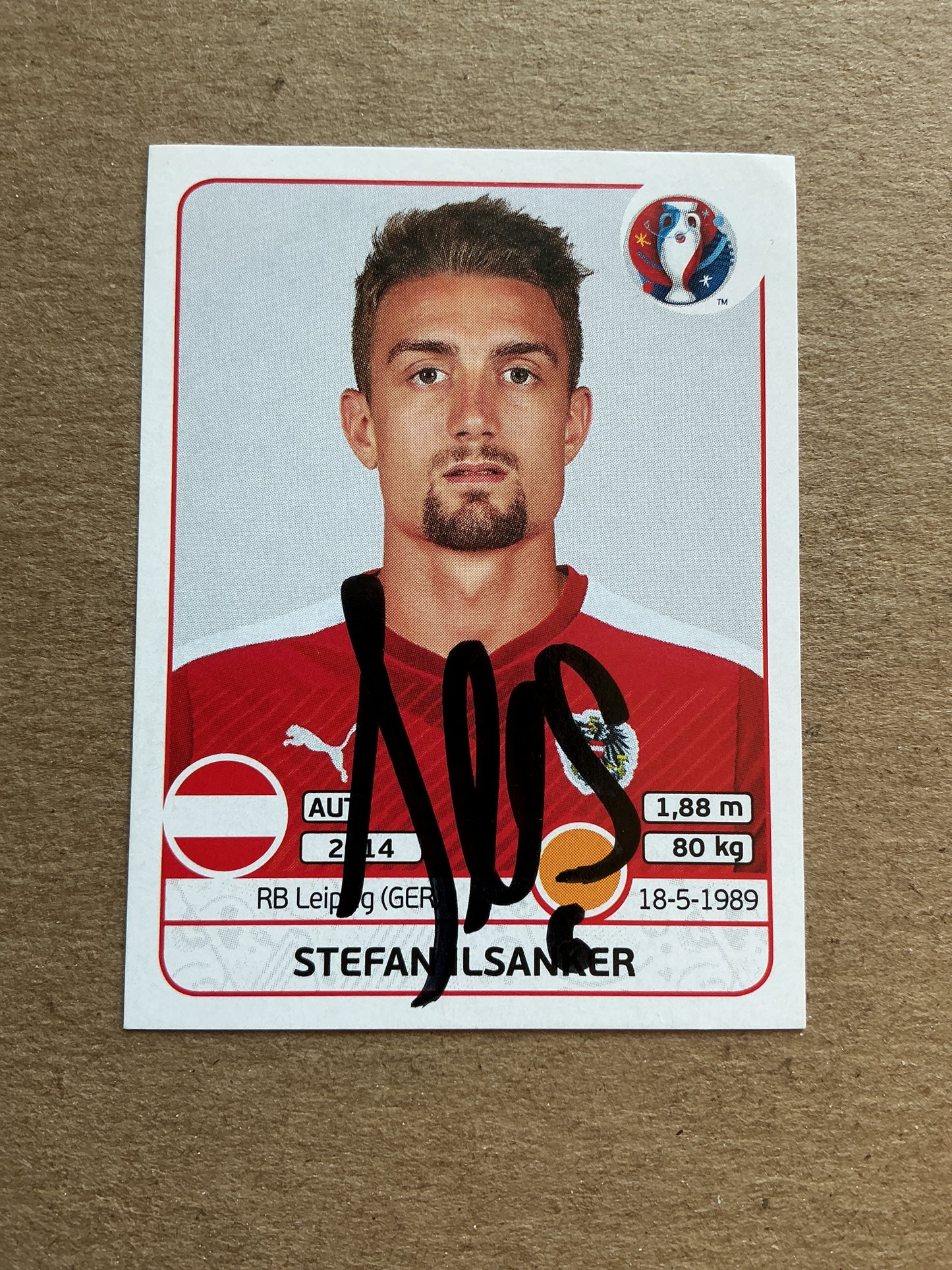 Stefan Ilsanker, Austria 🇦🇹 UEFA Euro 2016 Panini hand signed