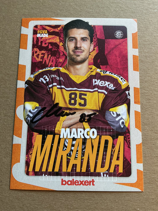 Marco Miranda, Switzerland 🇨🇭 Geneve-Servette HC 2024/25 hand signed