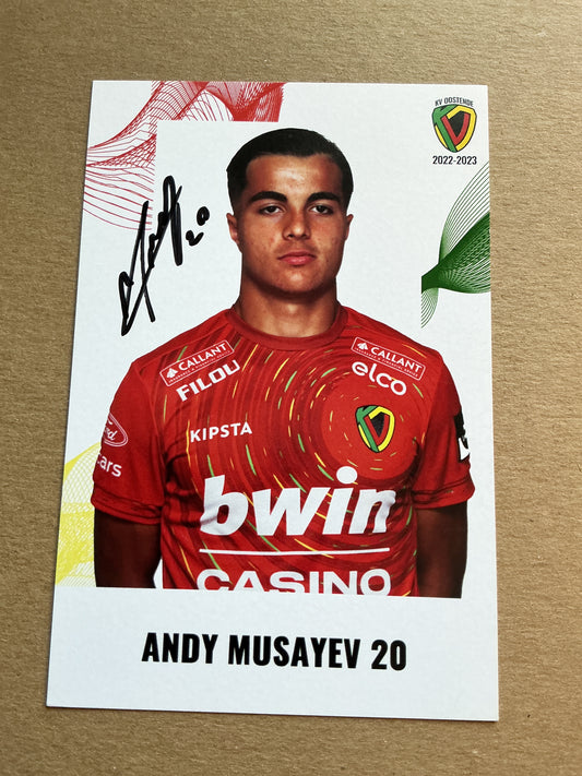 Andy Musayev, Belgium 🇧🇪 KV Oostende 2022/23 hand signed