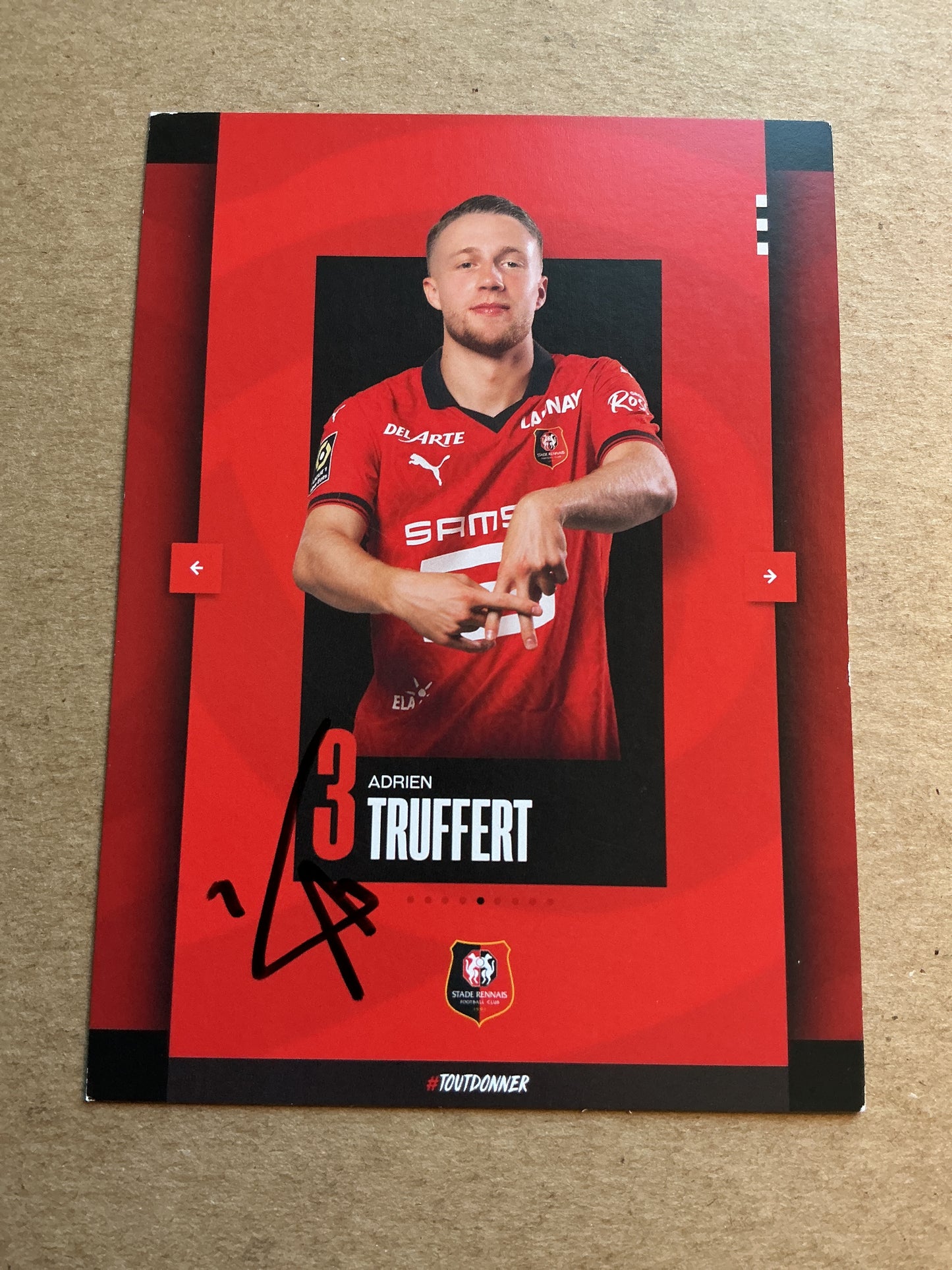 Adrien Truffet, France 🇫🇷 Stade Rennes FC 2023/24 hand signed