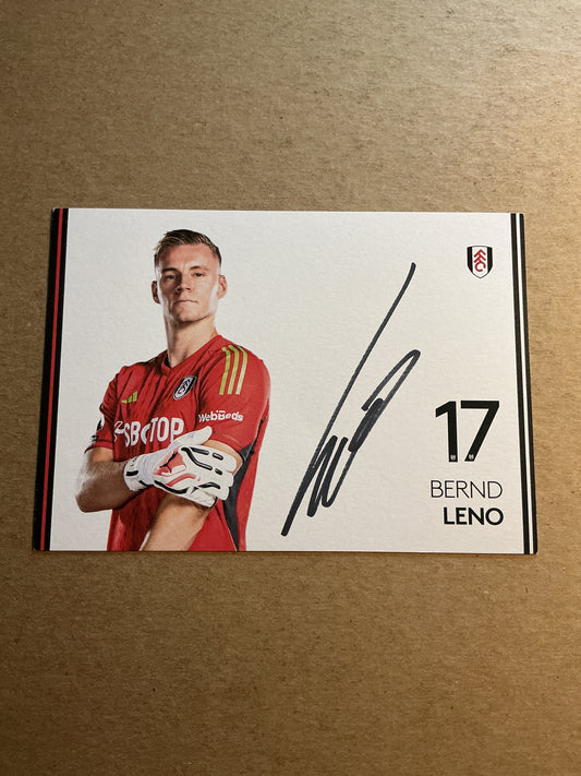Bernd Leno, Germany 🇩🇪 Fulham FC 2023/24 hand signed