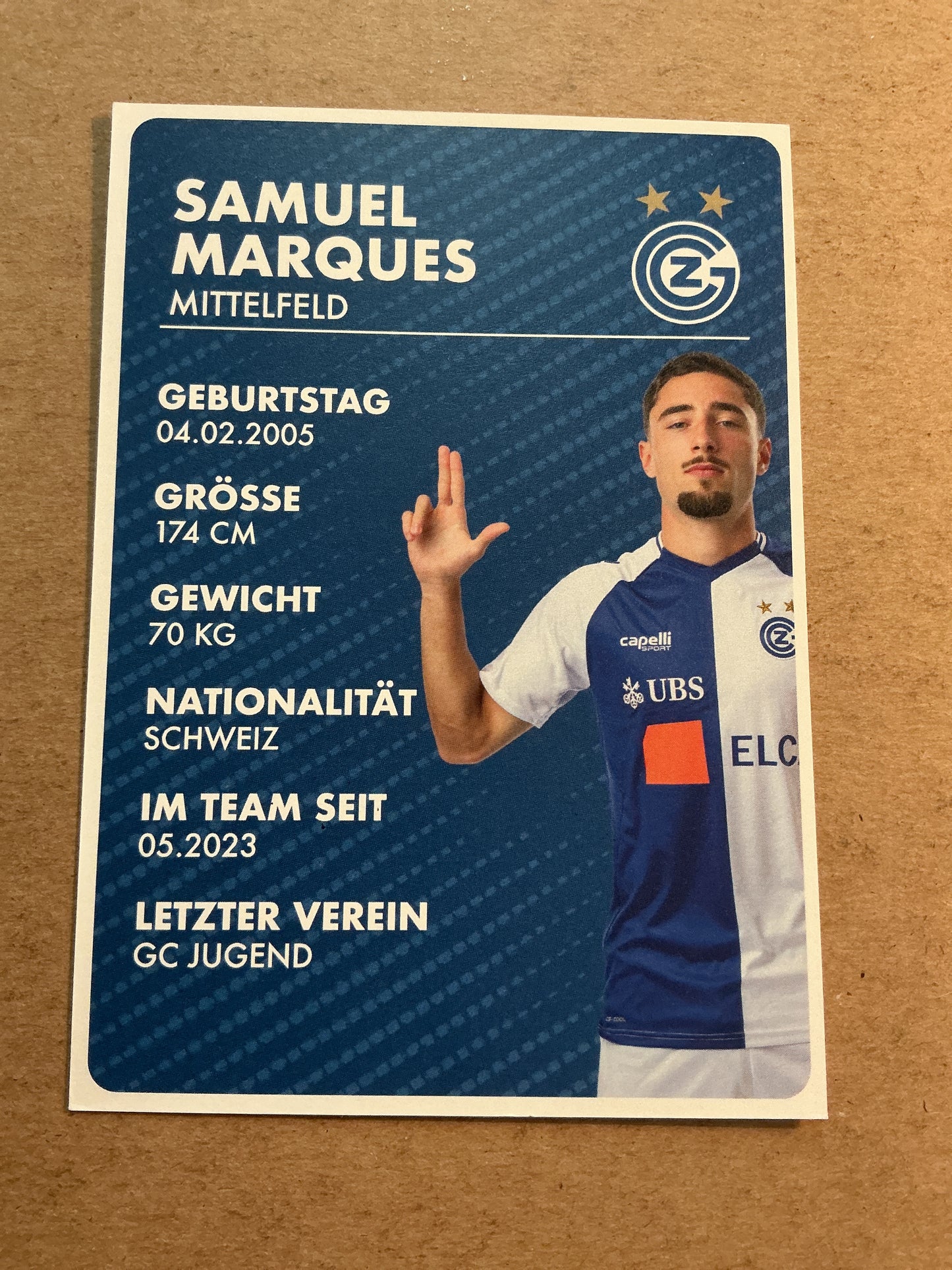 Samuel Marques, Switzerland 🇨🇭 Grasshopper Zürich 2025/26 hand signed