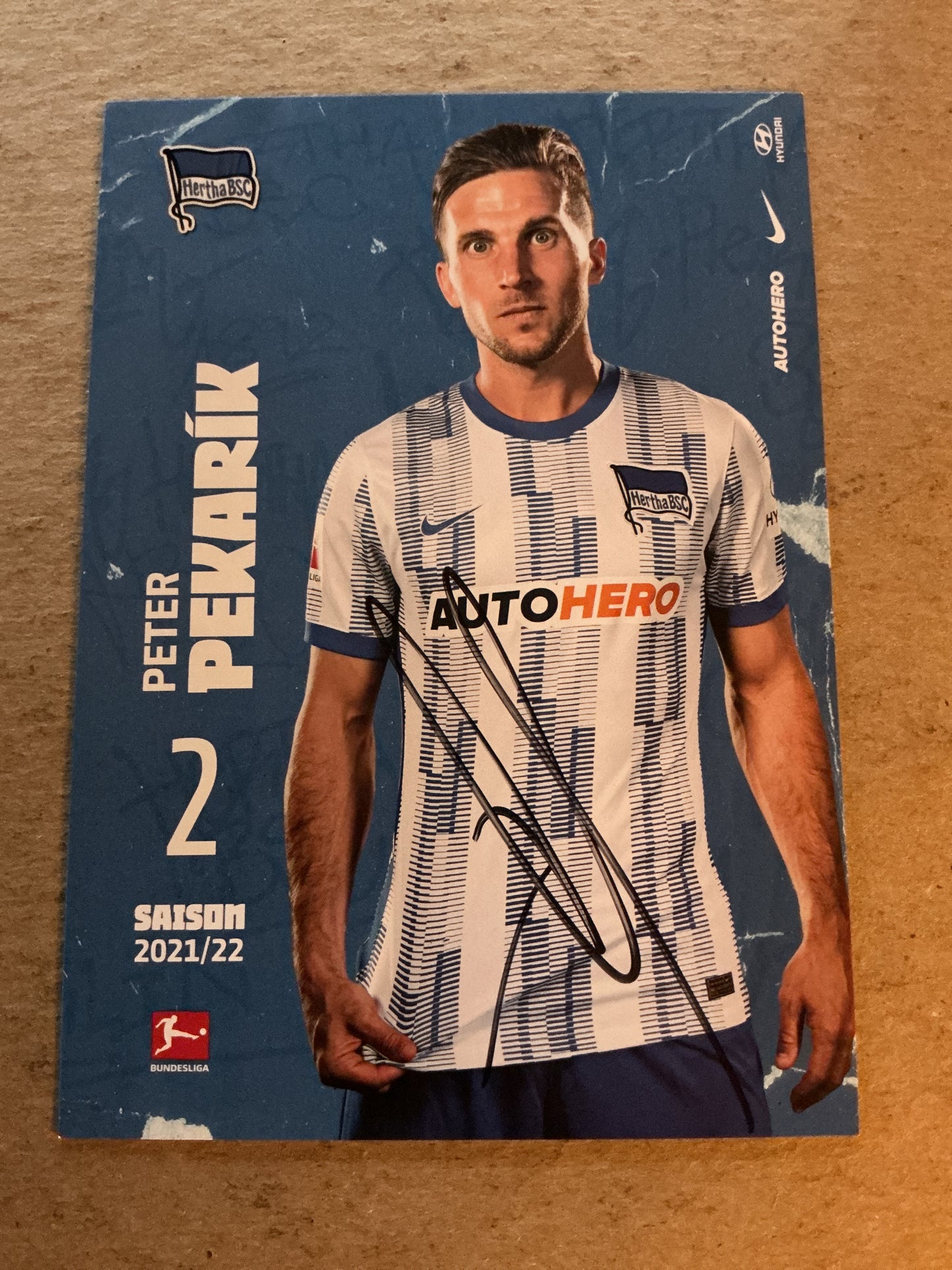 Peter Pekarík, Slovakia 🇸🇰 Hertha BSC Berlin 2021/22 hand signed